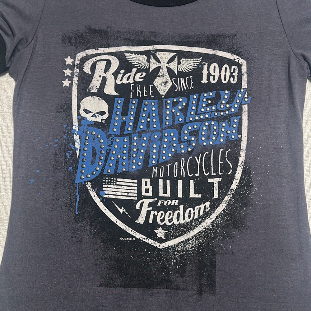 Harley-Davidson Dark Gray and Blue Shield Tee
